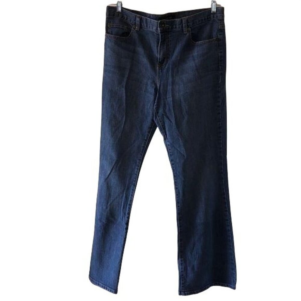 Calvin Klein Womens Flare Jeans Size 32/14 Cotton Blend Dark Wash